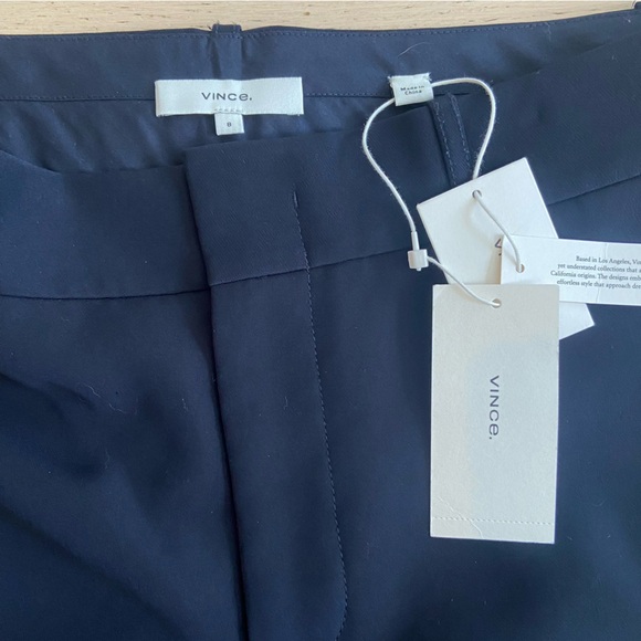NWT VINCE Soft Tailored Ankle Trousers – Size 8, Navy, Japanese Crepe - Picture 4 of 9